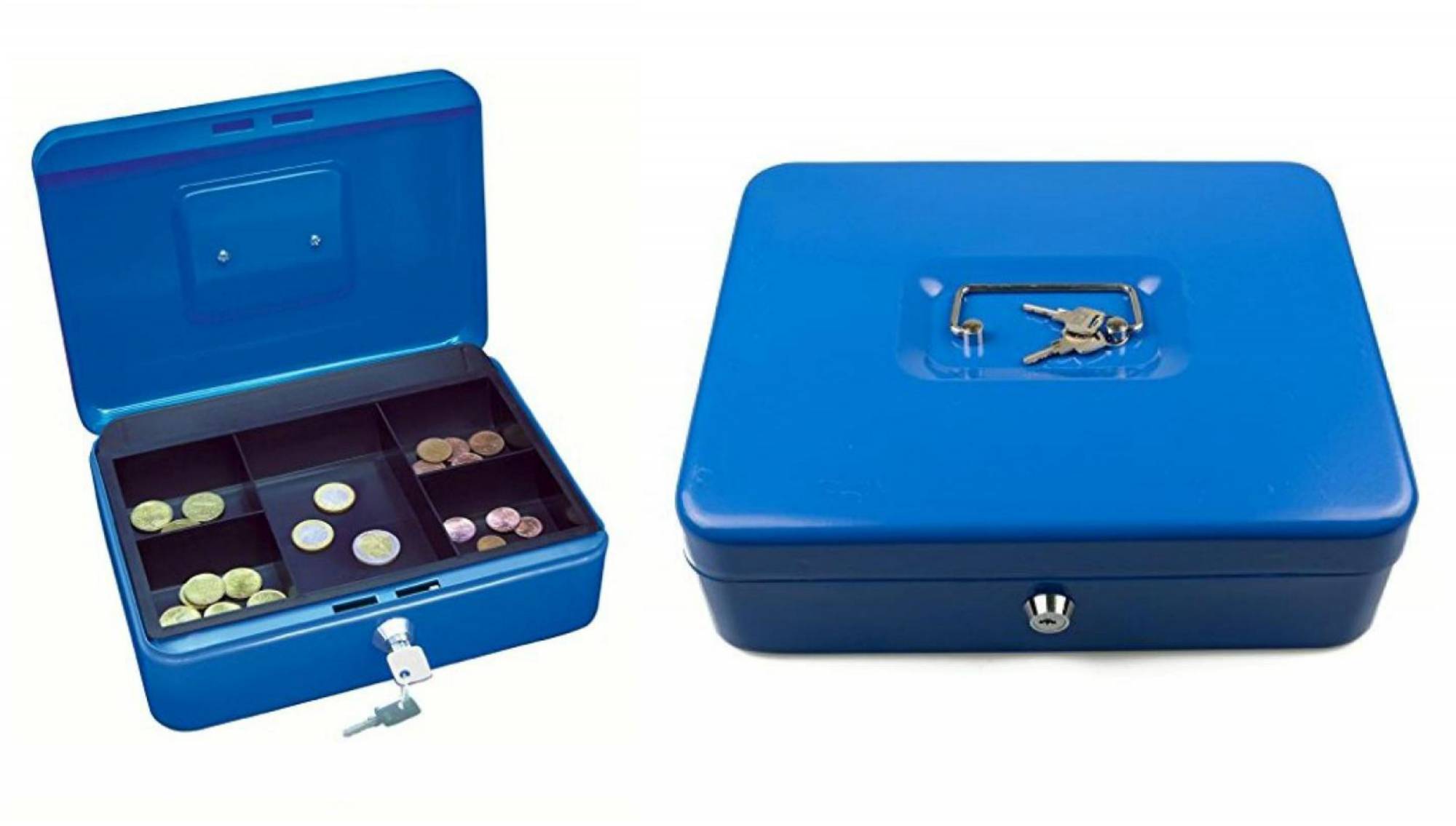 DL9003 10" Cash Box With Key Office Safety Coin Box