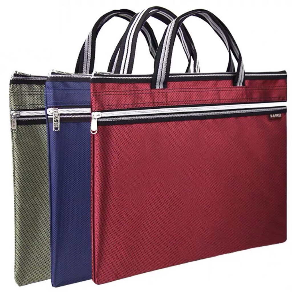 SPOT ORDER ぺたんこdocument bag PG113 Oxford Canvas Document Bag with Handle | Carry On Zipper
